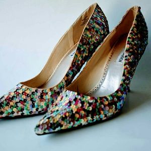 Steve Madden multi-colored sequins pumps sz 9